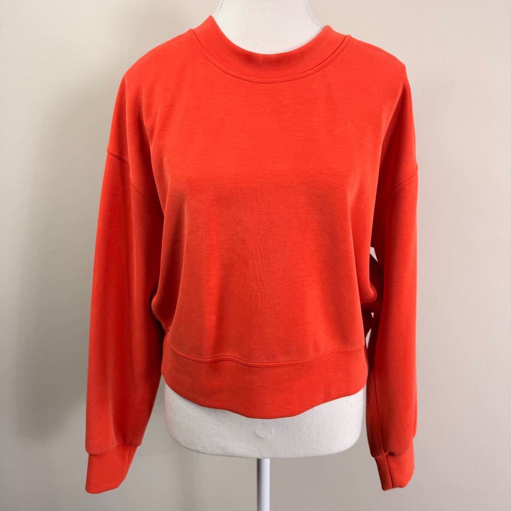 Lululemon Perfectly Oversized Cropped Crew French Terry Sweatshirt Orange 8